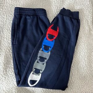 Champion Kids' Navy Joggers with Colorful Logo